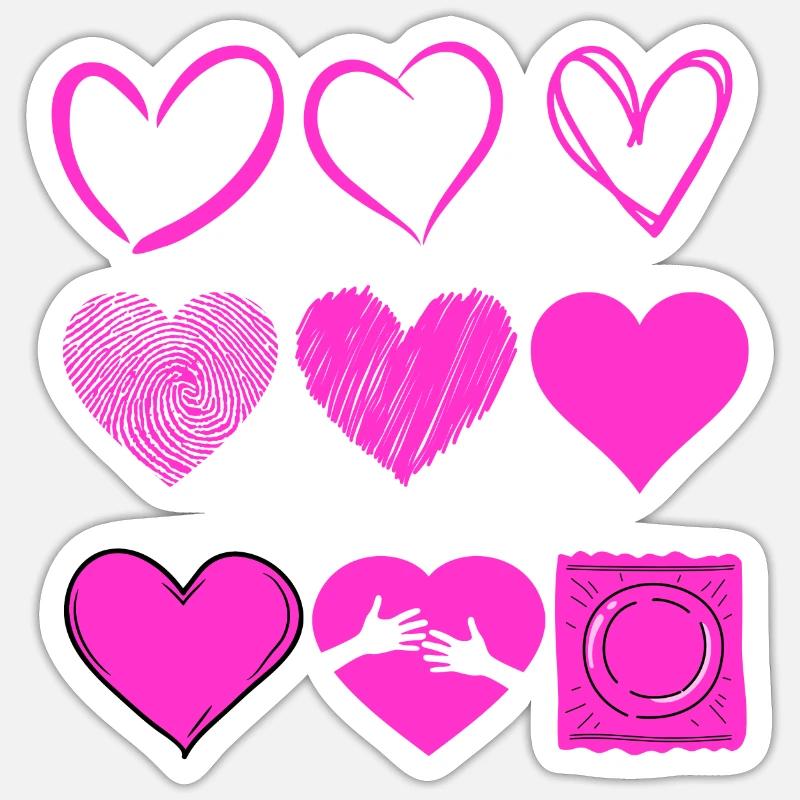 Journée rose romantique et sans risque de la Saint-Valentin Sticker taille S (10 x 10 cm)