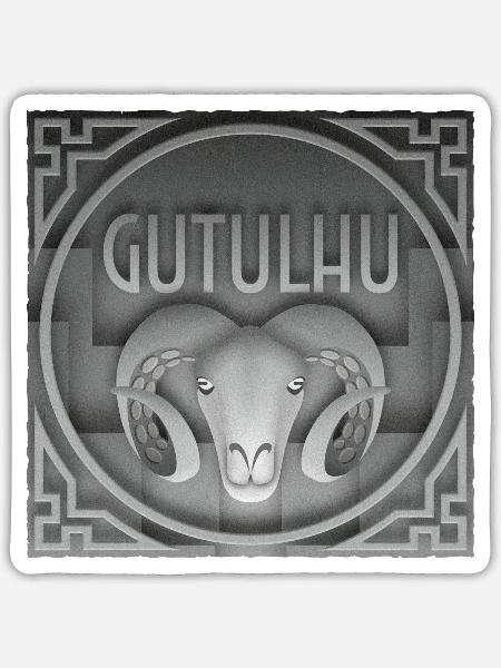 Gutulhu-Platz - Sticker Größe S (10 x 10 cm) - Mattweiß
