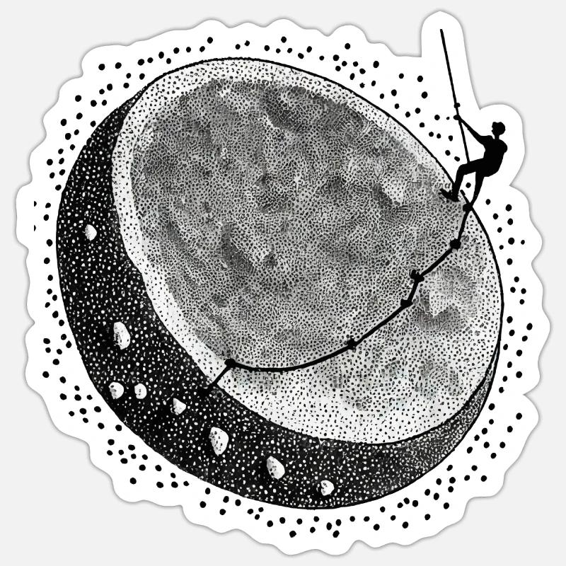 Handbemalter Kletterer Sticker Größe S (10 x 10 cm)