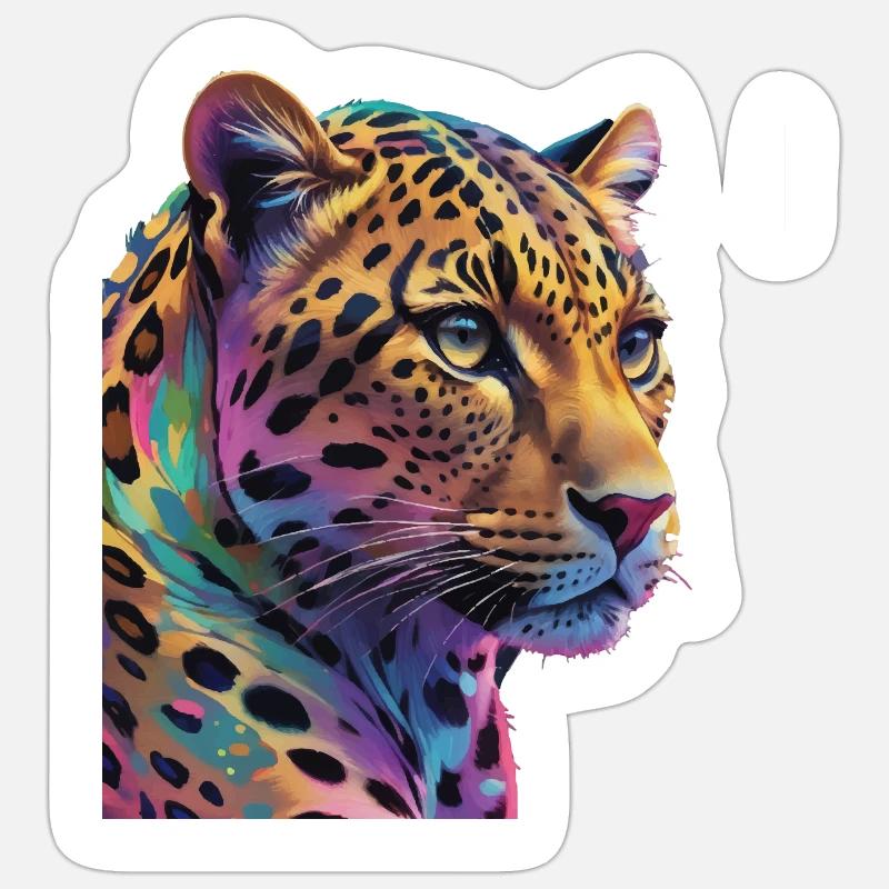 Leopard - Sticker size S (10 x 10 cm) - white matte