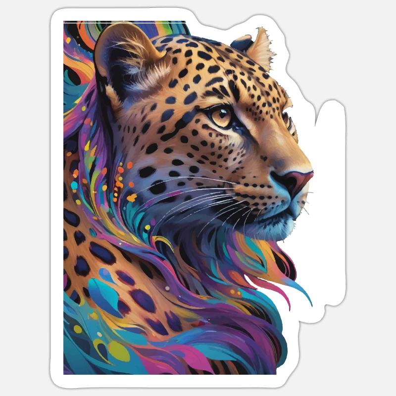 Leopard - Sticker Größe S (10 x 10 cm) - Mattweiß