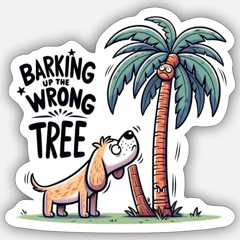 Barking Up The Wrong Tree Sticker size S (10 x 10 cm)