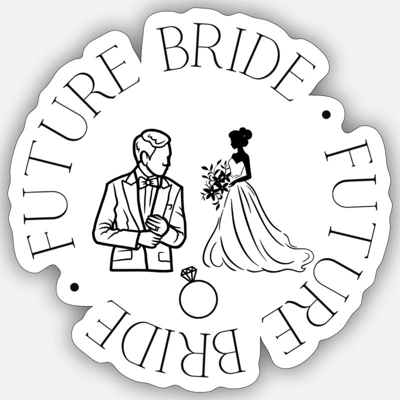 Future mariée - Sticker taille S (10 x 10 cm) - blanc mat