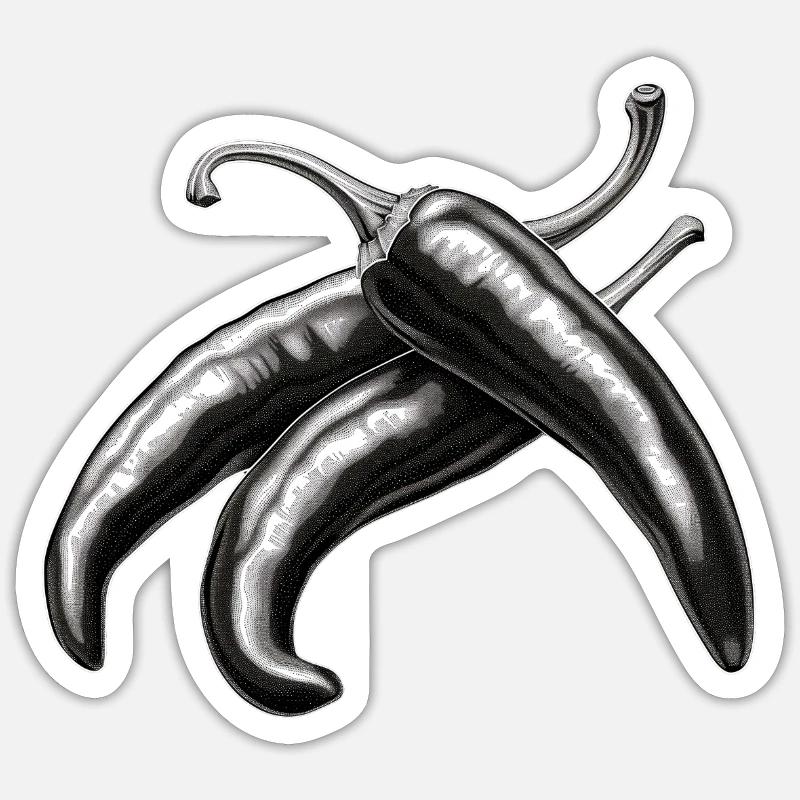 Piment - Sticker taille S (10 x 10 cm) - blanc mat
