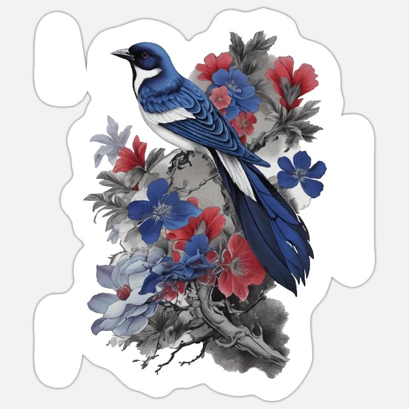 Vogel - Sticker Größe S (10 x 10 cm) - Mattweiß