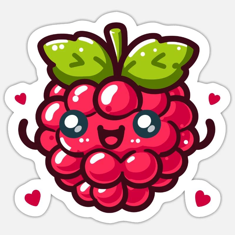 Love Raspberry - Sticker size S (10 x 10 cm) - white matte