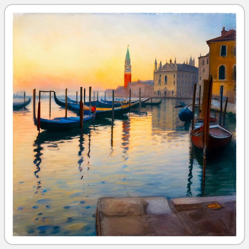 Venice - Sticker size S (10 x 10 cm) - white matte