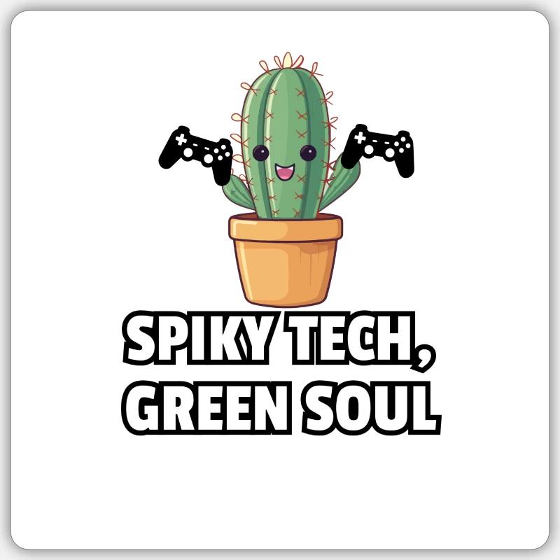 Kaktus mag Technik! Sticker Größe S (10 x 10 cm)
