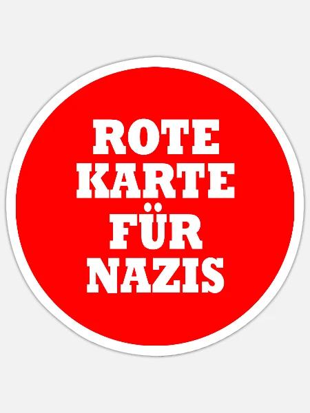 Rote karte für nazis - Sticker Größe S (10 x 10 cm) - Mattweiß