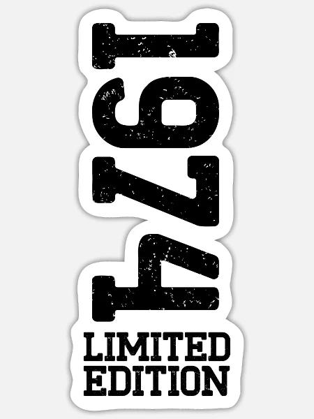 1974 Jahrgang Vintage Geburtstag Geschenk - Sticker Größe S (10 x 10 cm) - Mattweiß