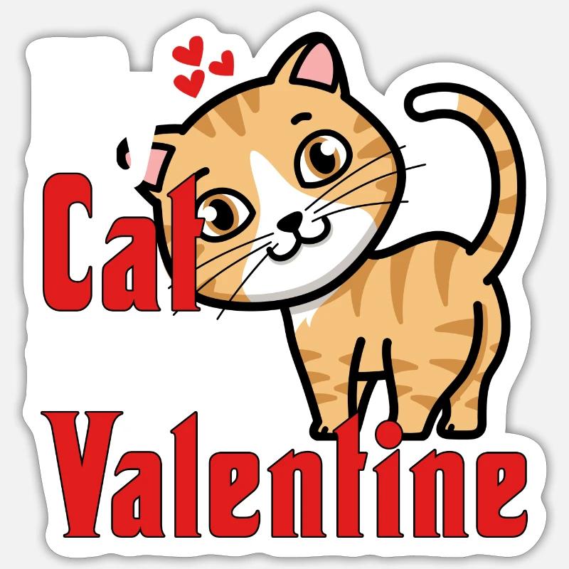 Mon chat est mon Valentin Sticker taille S (10 x 10 cm)