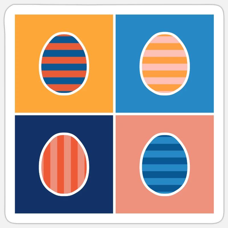 Striped Easter Eggs Sticker size S (10 x 10 cm)