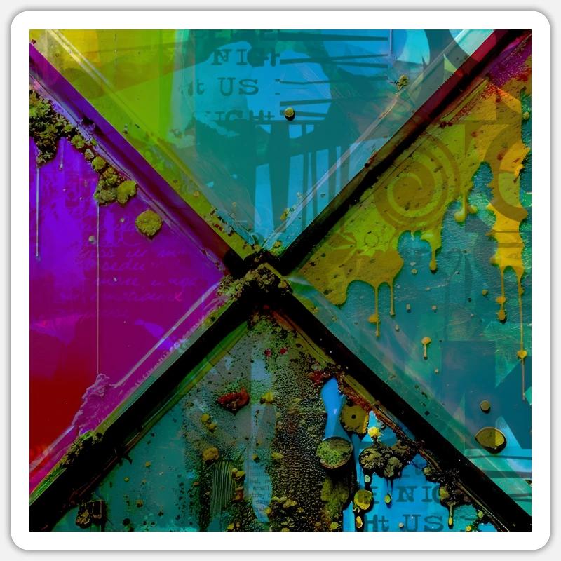 abstract colorful rusty background Sticker size S (10 x 10 cm)