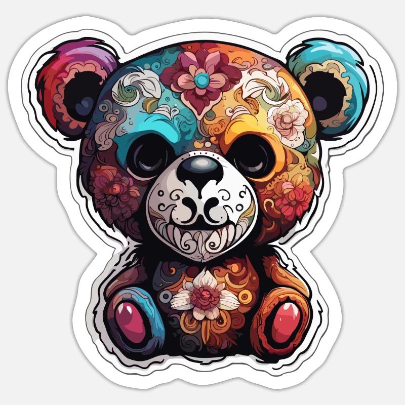 Teddybär / Kuscheltier / Stofftier / Geschenkidee - Sticker Größe S (10 x 10 cm) - Mattweiß