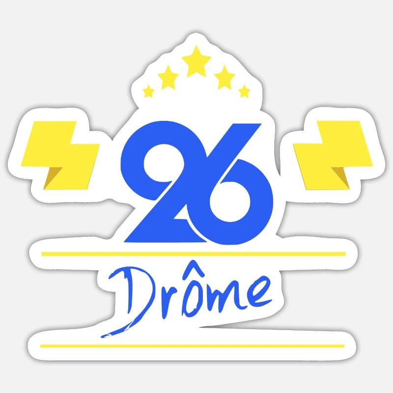 Drôme - Sticker taille S (10 x 10 cm) - blanc mat