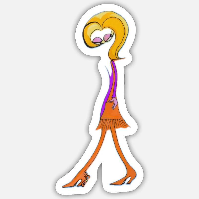 Verspielte Doodle-Diva - Sticker Größe S (10 x 10 cm) - Mattweiß