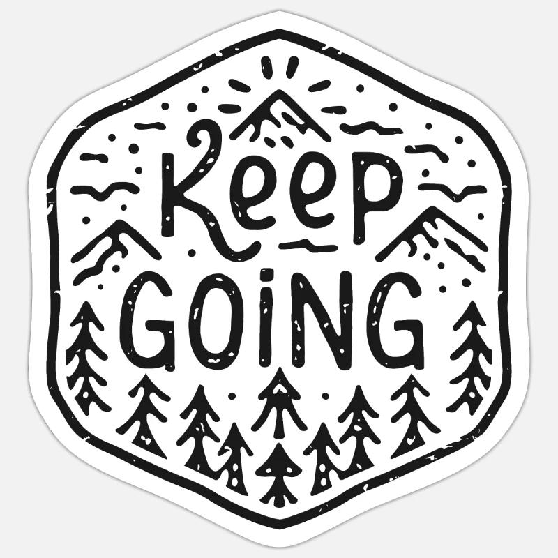 Keep going - Sticker taille S (10 x 10 cm) - blanc mat