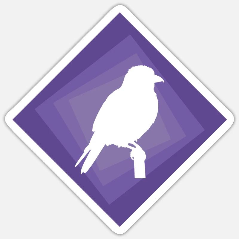 Perruche, Oiseau, Observation D’oiseaux - Sticker taille S (10 x 10 cm) - blanc mat