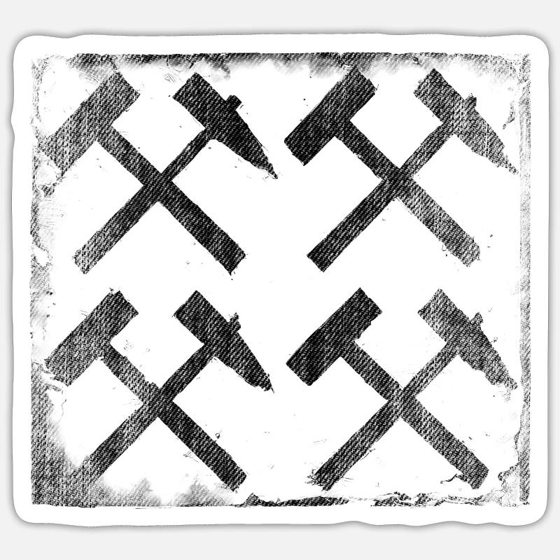 Maillet et cadeau d’exploitation minière de fer Sticker taille S (10 x 10 cm)