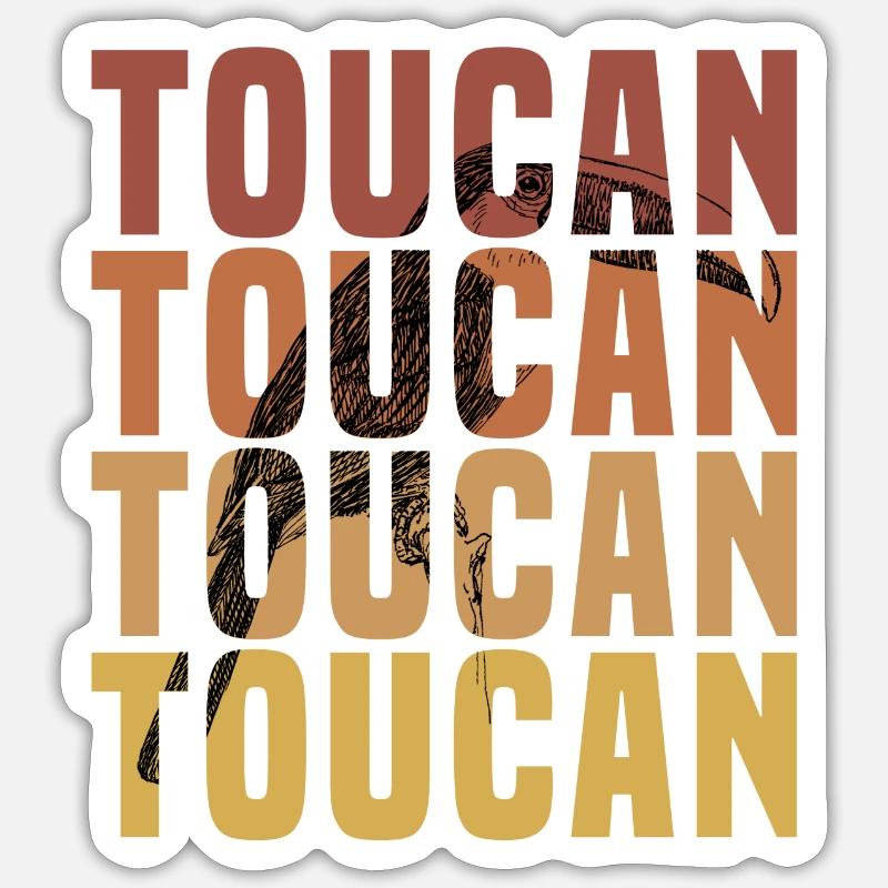 Toucan - Sticker taille S (10 x 10 cm) - blanc mat