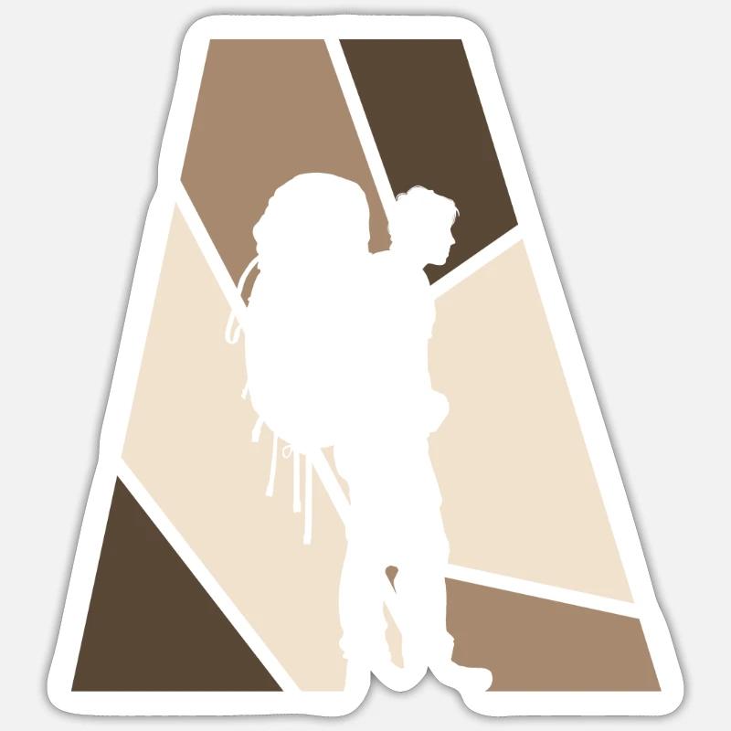Backpacker Backpacker Hiking - Sticker size S (10 x 10 cm) - white matte