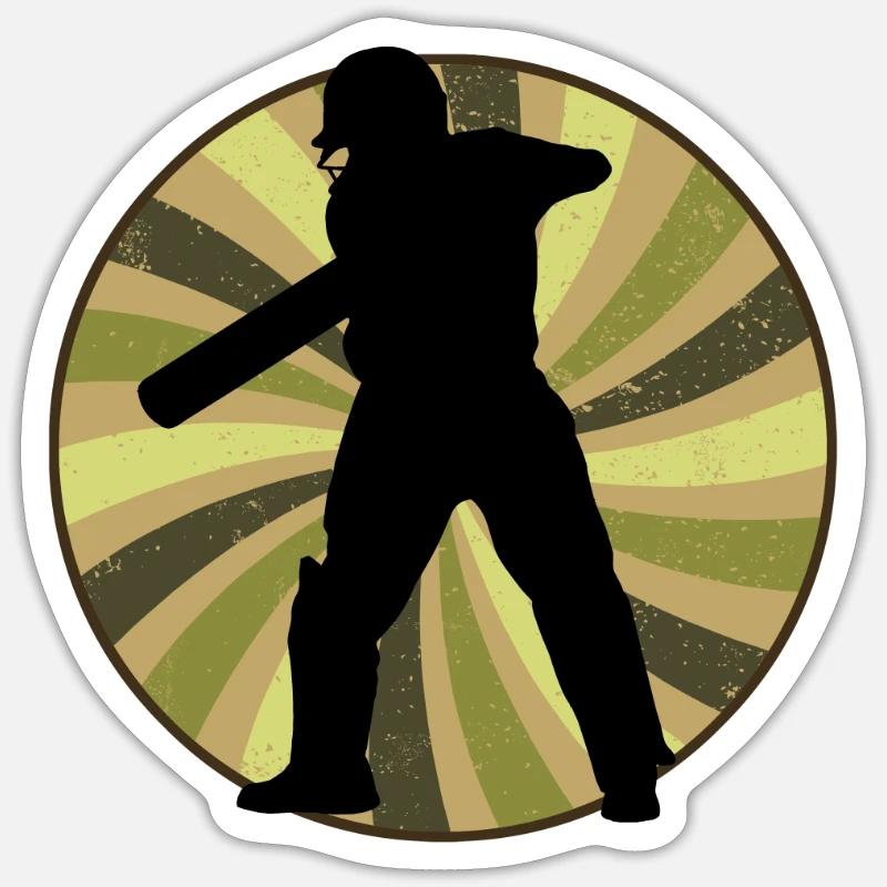 Équipe de cricket Cricket - Sticker taille S (10 x 10 cm) - blanc mat