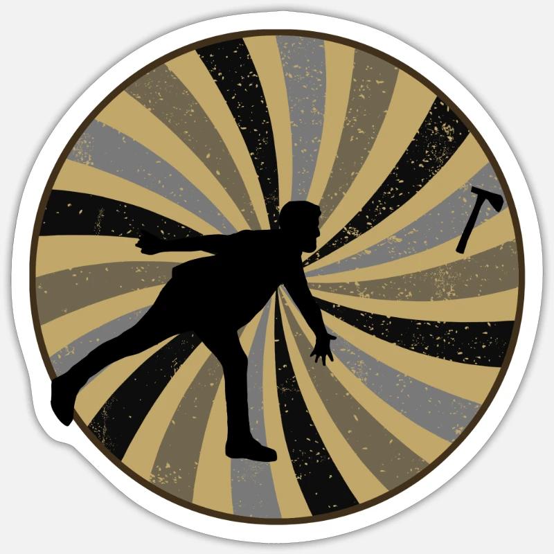 Axtwerfen Axt Axt - Sticker Größe S (10 x 10 cm) - Mattweiß