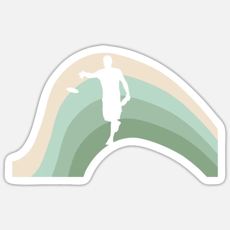 Discgolfspieler Discgolf Discgolf - Sticker Größe S (10 x 10 cm) - Mattweiß