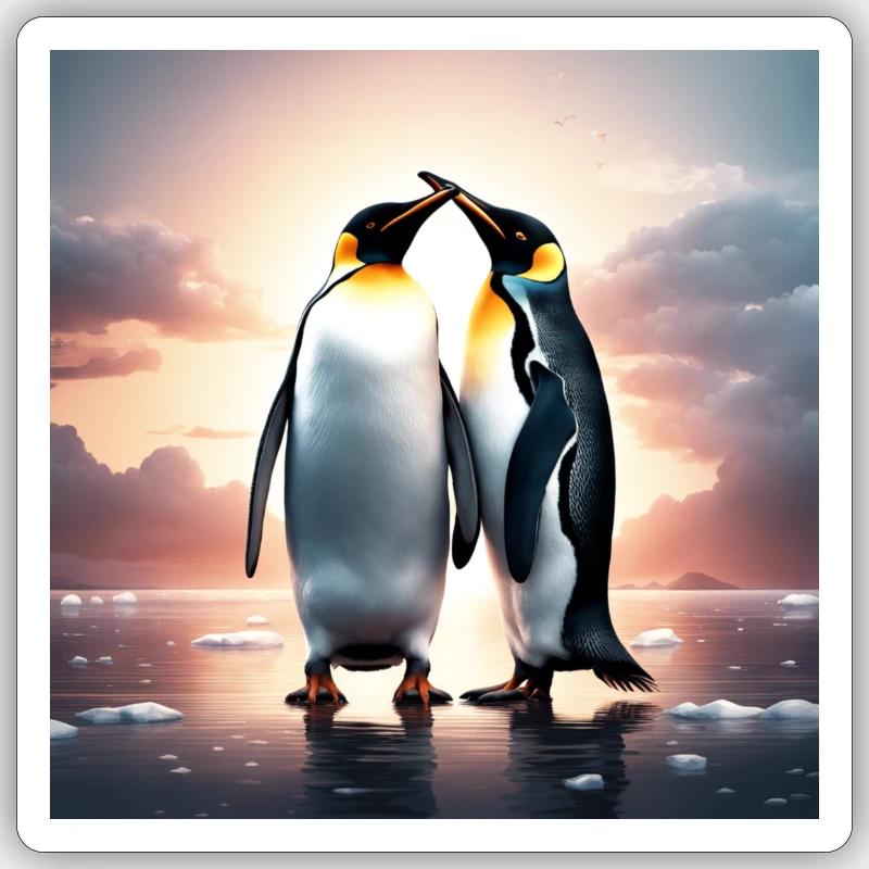 Due pinguini Adesivo