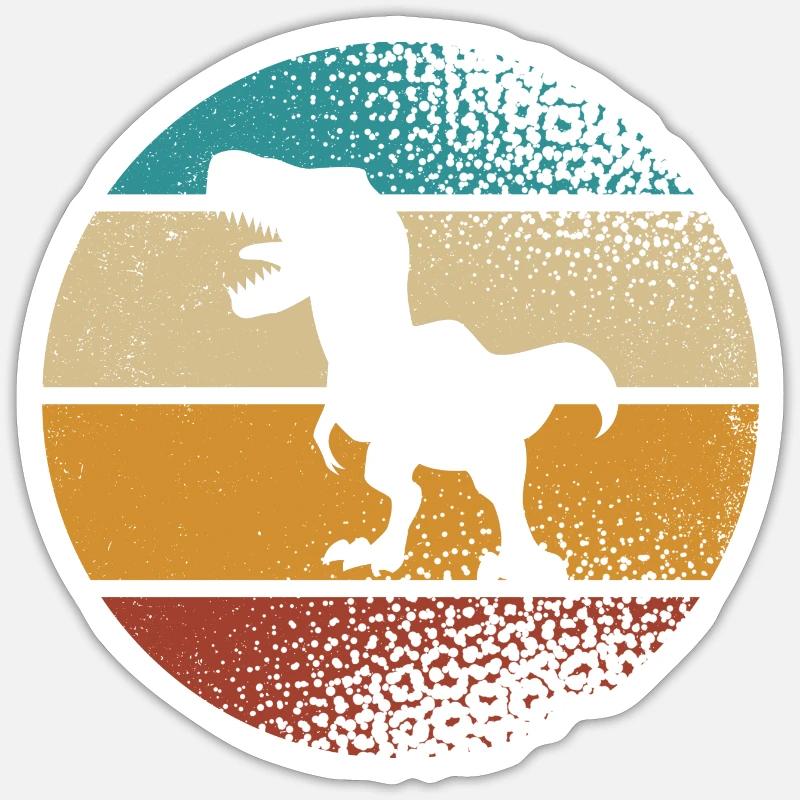 T Rex - Sticker taille S (10 x 10 cm) - blanc mat