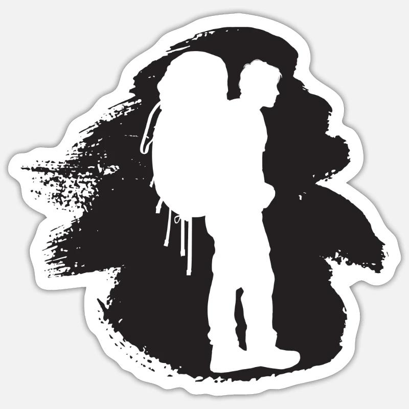 Backpack backpacking hike Sticker size S (10 x 10 cm)