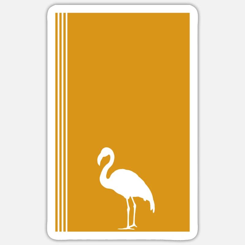 Flamingo Wasservogel Exotisch - Sticker Größe S (10 x 10 cm) - Mattweiß
