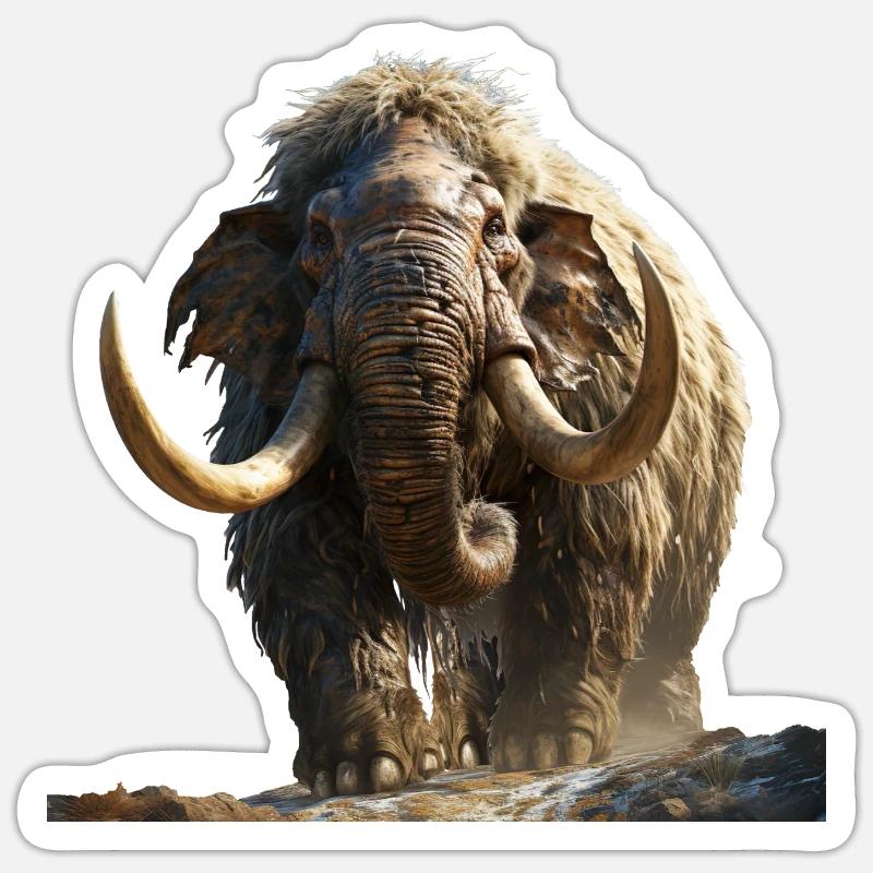Das Mammut ein Gigant der Eiszeit Sticker Größe S (10 x 10 cm)
