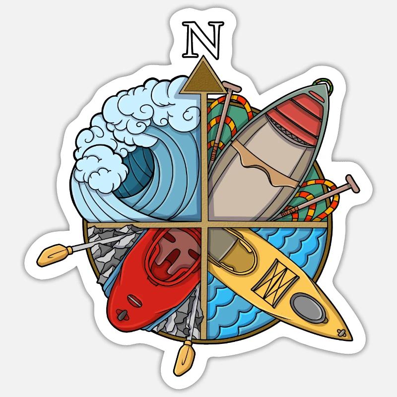 Paddling Compass Sticker size S (10 x 10 cm)