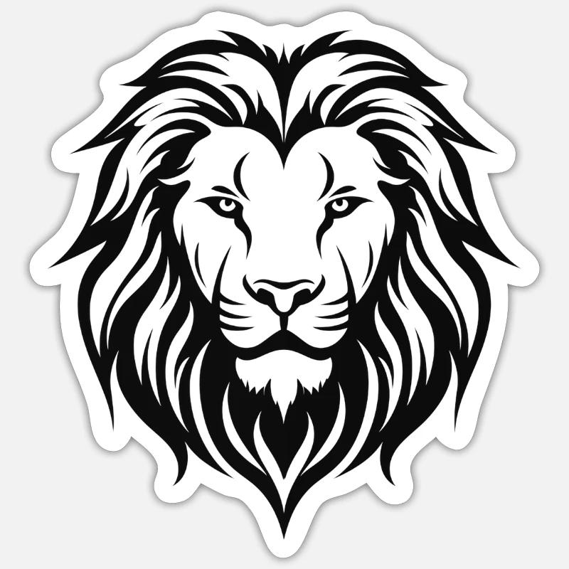 Löwen-Emblem - Sticker Größe S (10 x 10 cm) - Mattweiß