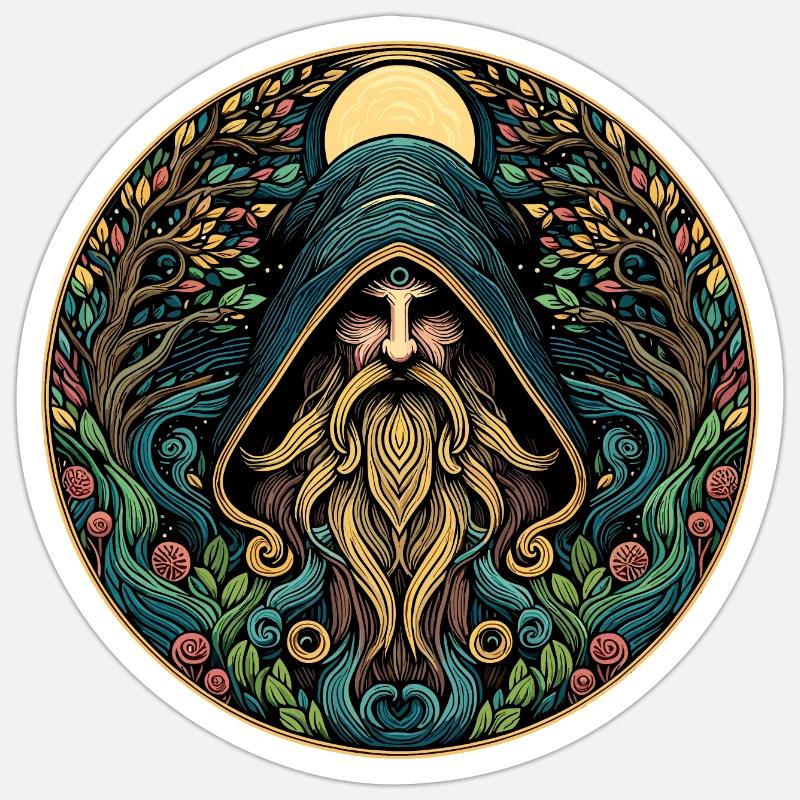 Druide - Sticker taille S (10 x 10 cm) - blanc mat