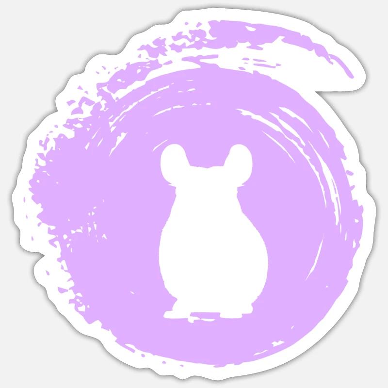 Hamster, Rongeur, Souris - Sticker taille S (10 x 10 cm) - blanc mat