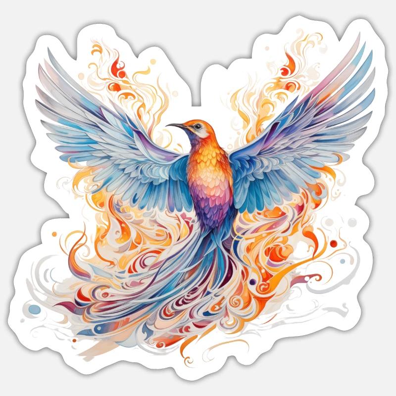 Oiseau de paradis - Sticker taille S (10 x 10 cm) - blanc mat