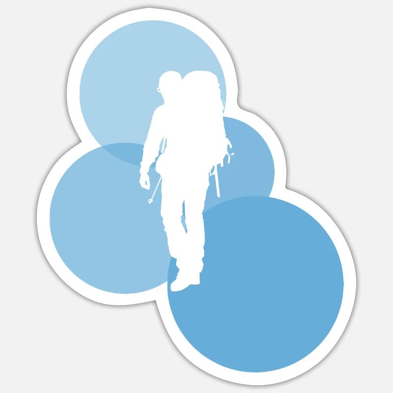 Backpacking Wanderung Backpacker Sticker Größe S (10 x 10 cm)