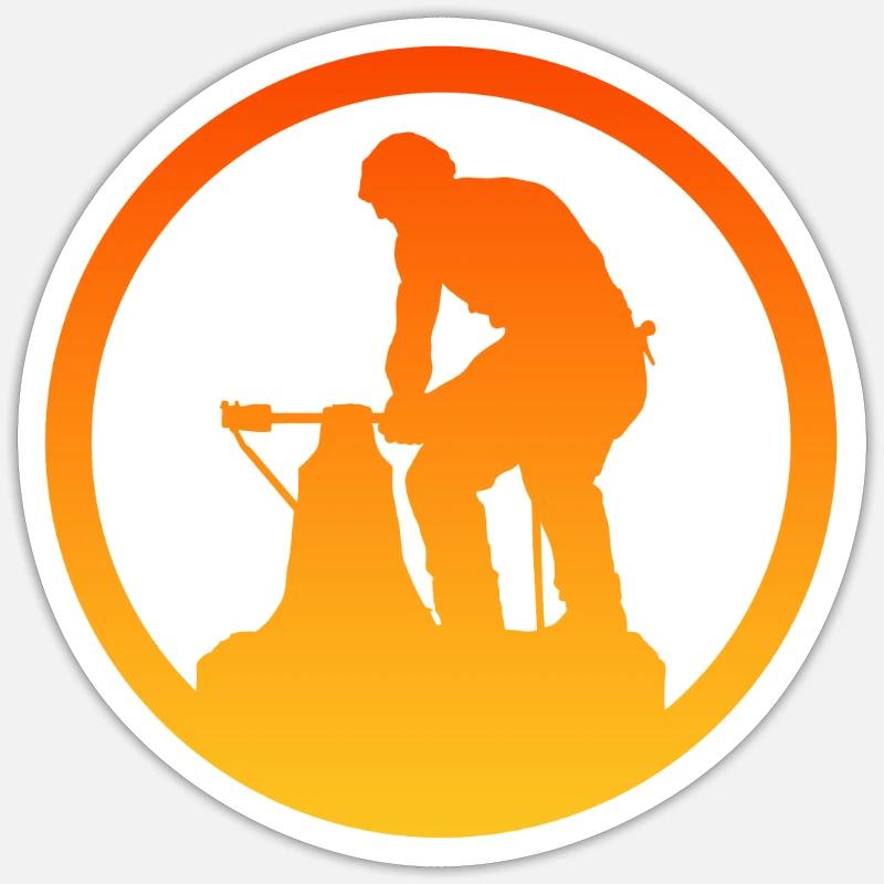Forging Blacksmith Forming Sticker size S (10 x 10 cm)