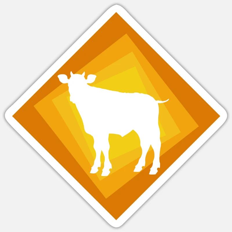 Kuh Milch Rind Sticker Größe S (10 x 10 cm)