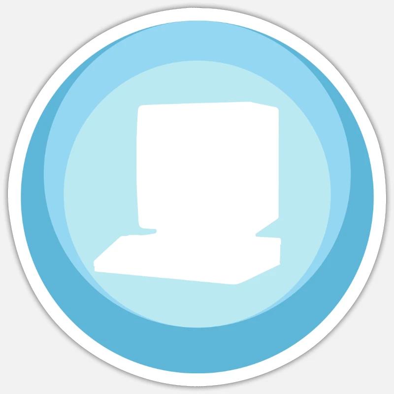 Nerd de l’informatique Nerd - Sticker taille S (10 x 10 cm) - blanc mat