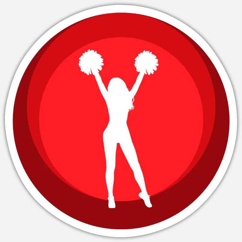 Cheerleading Mädchen Mädchen - Sticker Größe S (10 x 10 cm) - Mattweiß