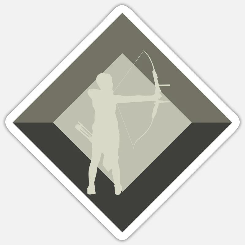 Arc Archer Longbow - Sticker taille S (10 x 10 cm) - blanc mat
