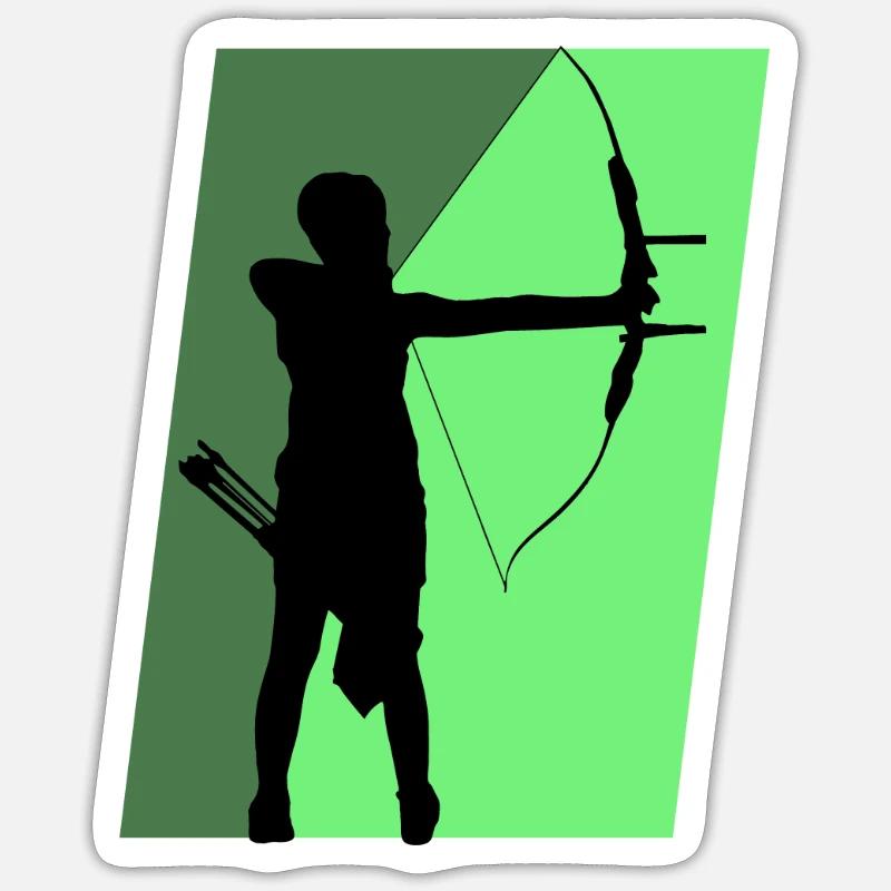 Bogen Armbrust Bogenschütze - Sticker Größe S (10 x 10 cm) - Mattweiß