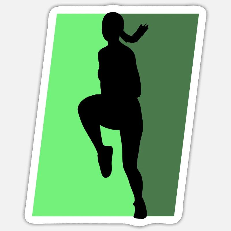 Aérobic Acrobatie Exercice - Sticker taille S (10 x 10 cm) - blanc mat