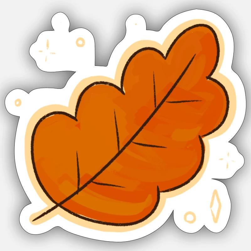 Feuille magique d’automne - Sticker taille S (10 x 10 cm) - blanc mat