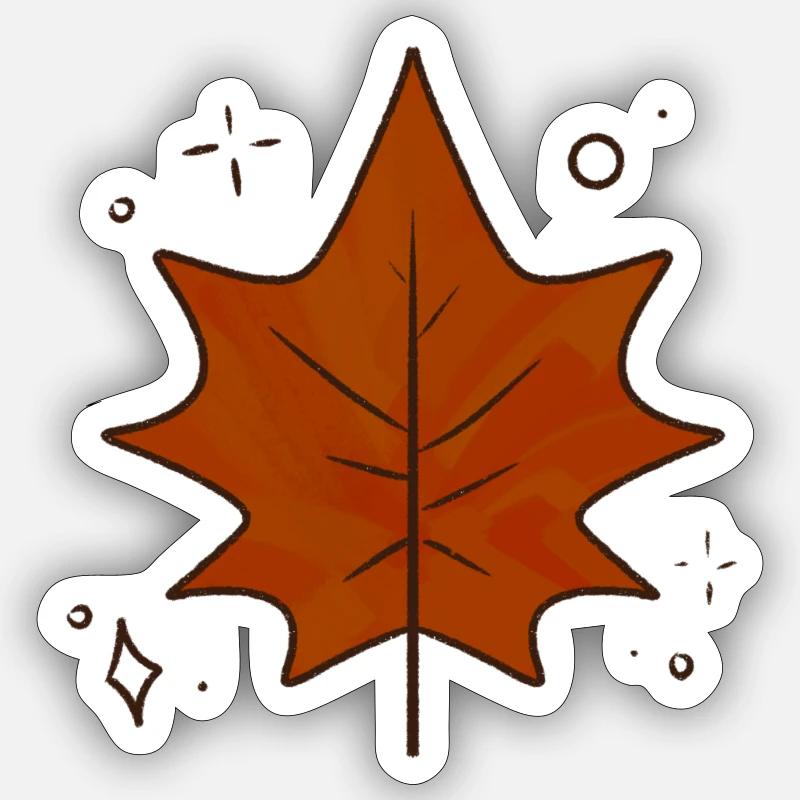 Feuille d’érable Automne - Sticker taille S (10 x 10 cm) - blanc mat