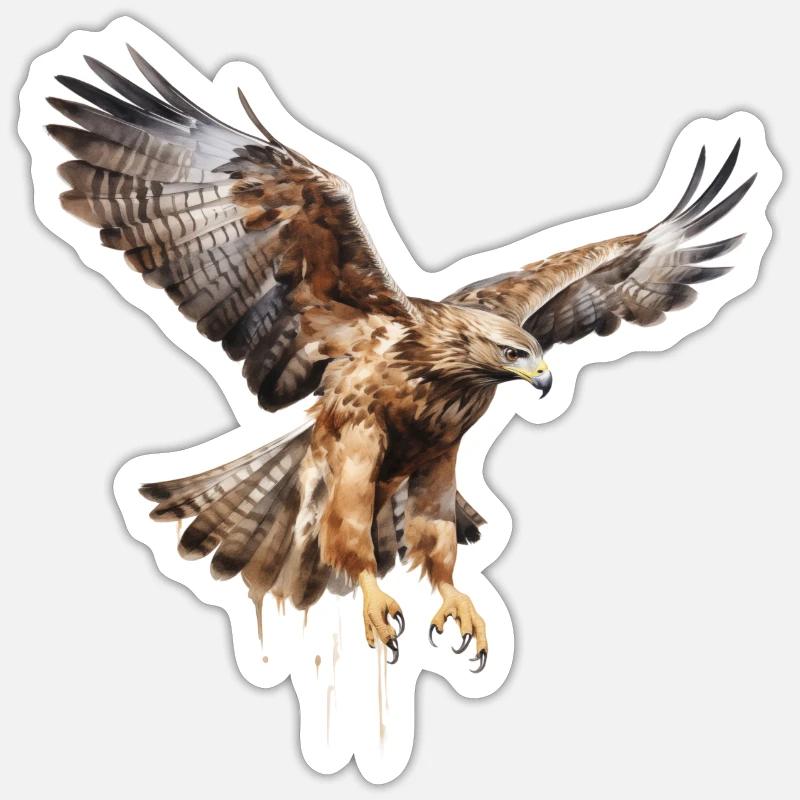 Buse majestueuse - Sticker taille S (10 x 10 cm) - blanc mat