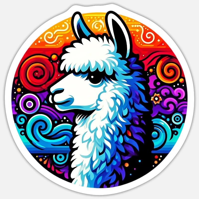 Alpaca - Sticker size S (10 x 10 cm) - white matte